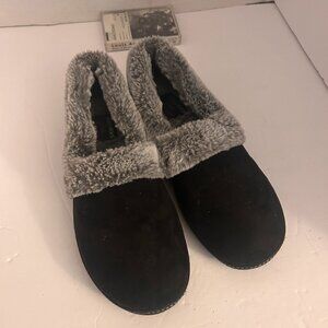 🖤 Skechers Memory Foam Slippers | Faux Fur Lined | Black & Gray | NWOT-Size 8